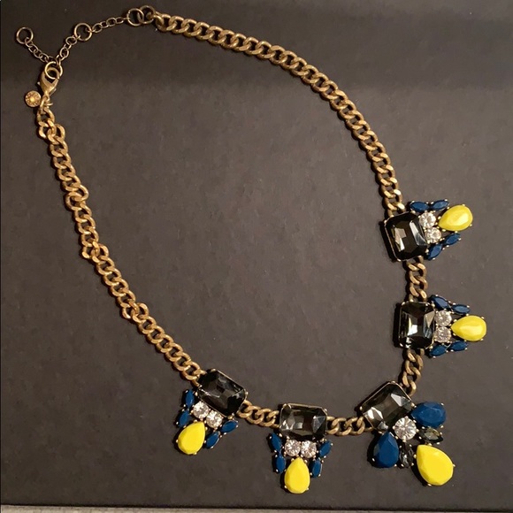 J. Crew Statement Necklace - Yellow, Navy, Royal - Picture 5 of 6